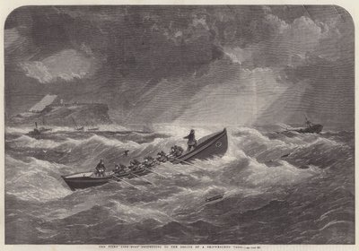 The Filey Life-Boat proceeding to the Rescue of a Shipwrecked Crew by Edwin Weedon